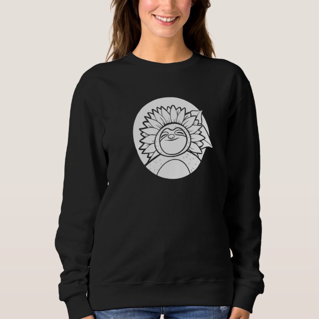 Sloth Sunflower Wildlife Animal  Sloth T Shirt (Framsida)