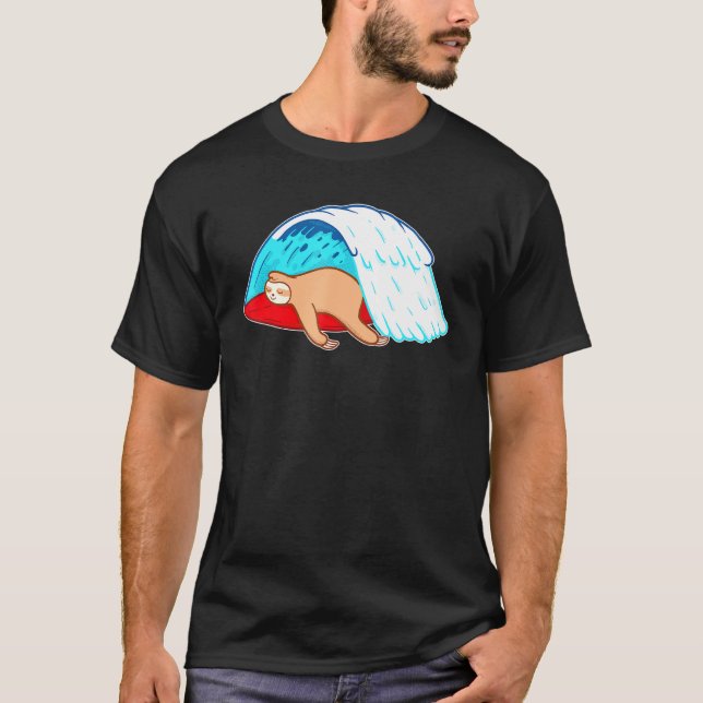 Sloth Surfa Wave Summer T Shirt (Framsida)