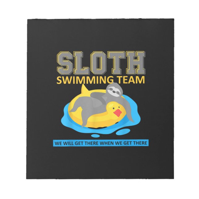 Sloth Swimming Team Simma Team Funny Gift Anteckningsblock (Framsida)