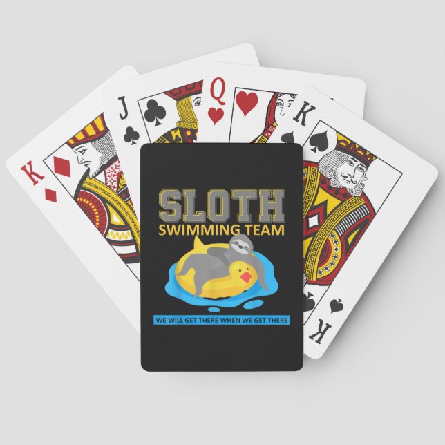 Sloth Swimming Team Simma Team Funny Gift Casinokort (Baksidan)
