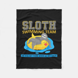 Sloth Swimming Team Simma Team Funny Gift Fleecefilt