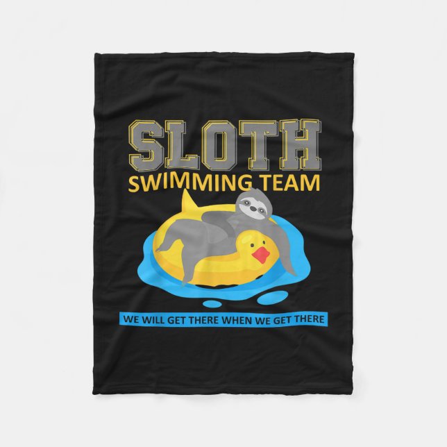 Sloth Swimming Team Simma Team Funny Gift Fleecefilt (Framsidan)