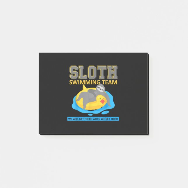 Sloth Swimming Team Simma Team Funny Gift Post-it Block (Framsida)
