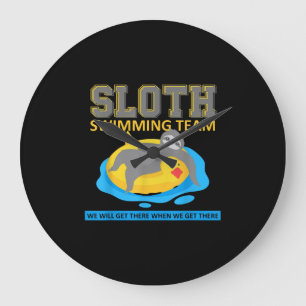 Sloth Swimming Team Simma Team Funny Gift Stor Klocka