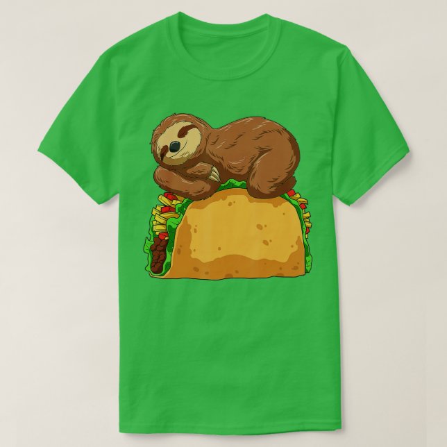Sloth Taco Sloth Sleeping på Taco Älskare T Shirt (Design framsida)