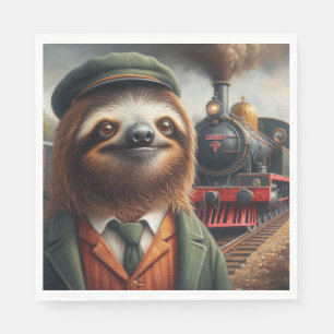 Sloth Tåg Ingenjör Pappersservett