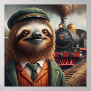 Sloth Tåg Ingenjör Poster