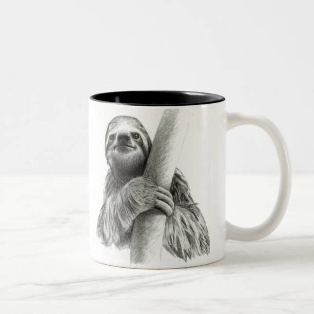 Sloth teckning, bakgrund Två-Tonad mugg (Höger)