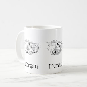 Sloth Teckning Lithograph #1 Kaffemugg