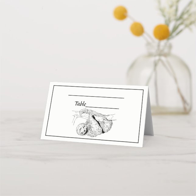Sloth Teckning Lithograph #1 Placeringskort (Framsida)