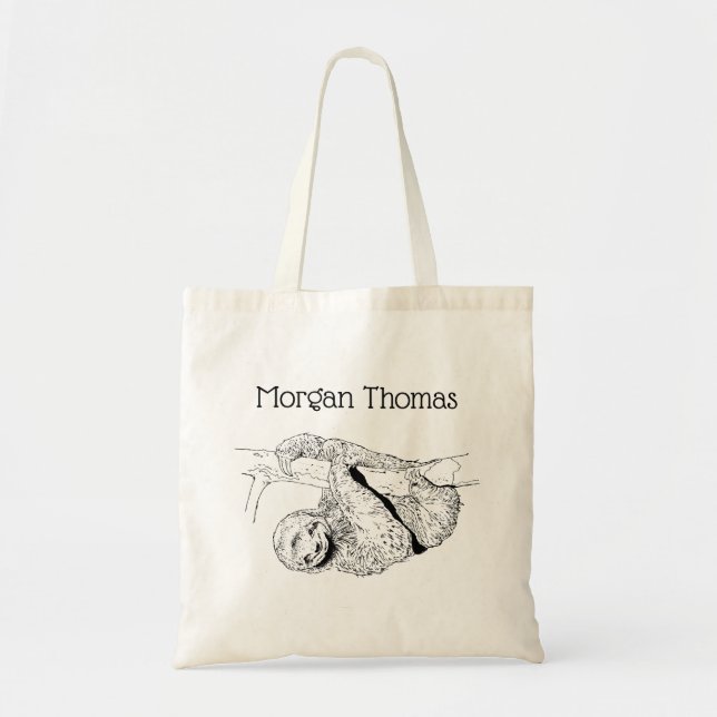 Sloth Teckning Lithograph #1 Tygkasse (Framsidan)