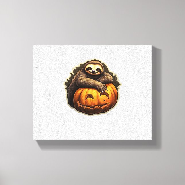 Sloth themed halloween Classic T-Shirt Canvastryck (Framsida)