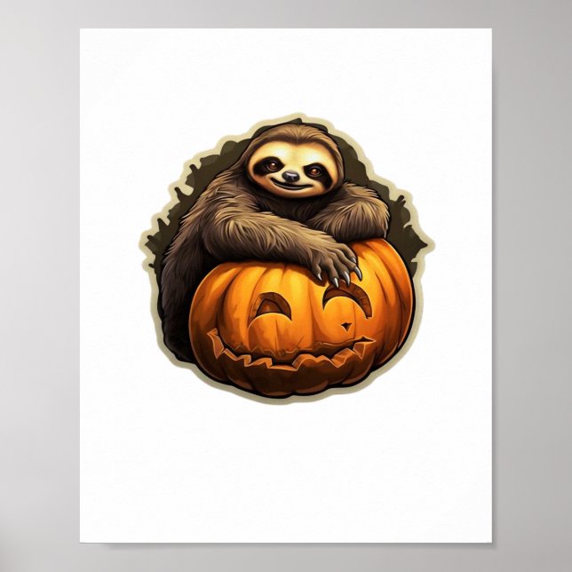 Sloth themed halloween Classic T-Shirt Poster (Framsidan)
