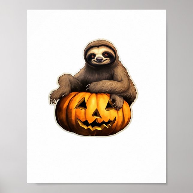Sloth themed halloween Oversized T-Shirt Poster (Framsidan)