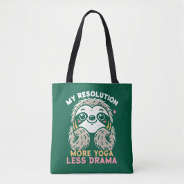 Sloth Tote Bag - more Yoga Less Drama Tygkasse