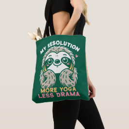 Sloth Tote Bag - more Yoga Less Drama Tygkasse