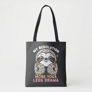 Sloth Tote Bag - more Yoga Less Drama Tygkasse