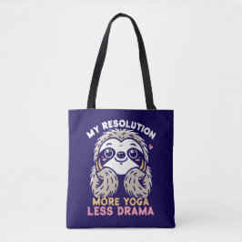 Sloth Tote Bag - more Yoga Less Drama Tygkasse