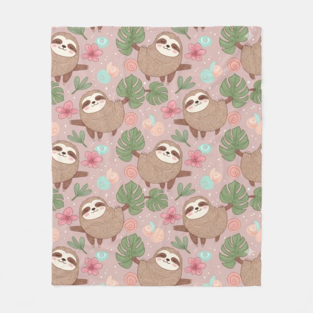 Sloth Tropical Dream Fleecefilt (Framsidan)
