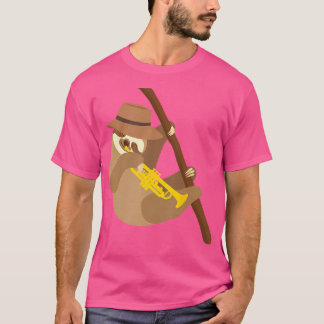 Sloth Trumpet Player - Trumpeter Jazz Music Älskar T Shirt