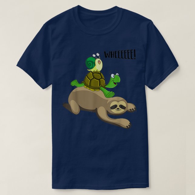 Sloth Turtle Snail Funny Running Team Gift T Shirt (Design framsida)