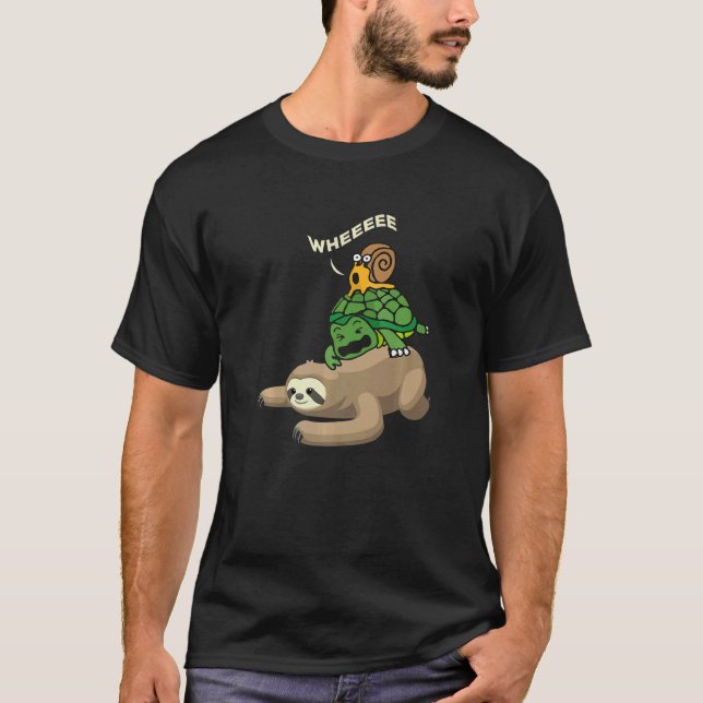Sloth Turtle Snail Wheee I Sweet Sloth Chilling Ch T Shirt (Framsida)