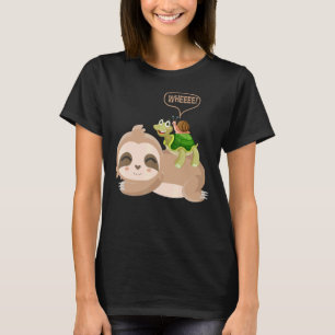 Sloth Turtle Snigel Piggyback Lazy Sloth S Hirt T Shirt