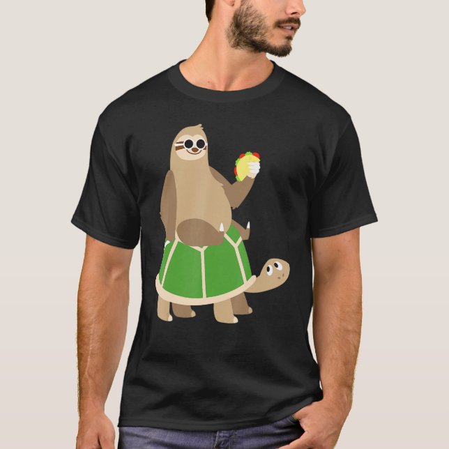 Sloth Turtle Taco Mexican Food Animal Lover Gift T Shirt (Framsida)