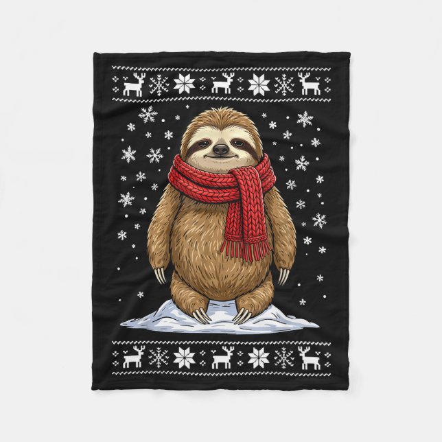 Sloth Ugly Christmas  Fleecefilt (Framsidan)