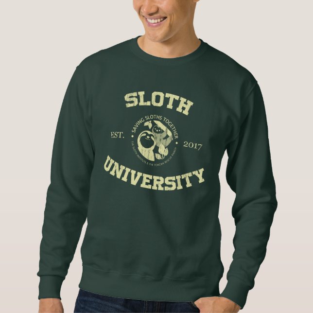 Sloth Universiteten Sweatshirt - Forest Grönt (Framsida)