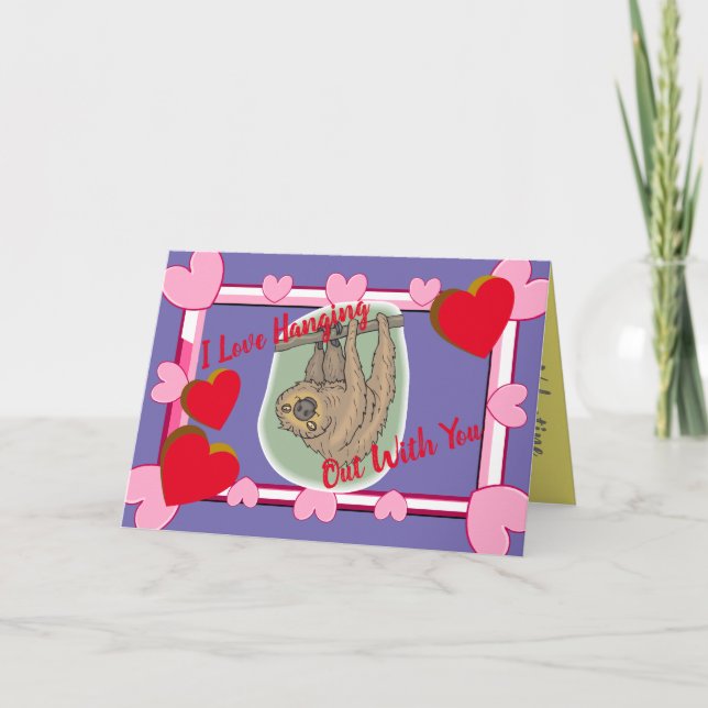 Sloth Valentine Helgkort (Framsida)