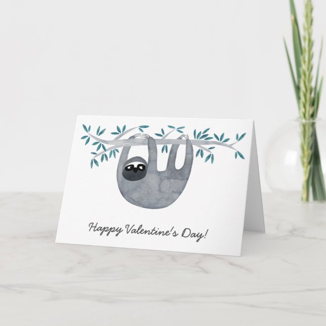 Sloth Valentines dag Helgkort (Framsida)