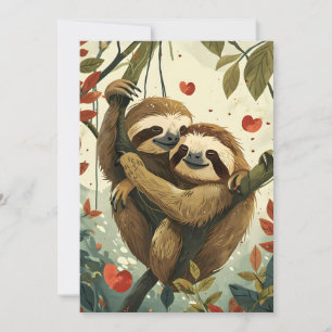 Sloth Valentines dag Julkort