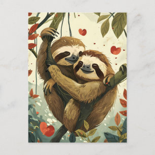 Sloth Valentines dag Vykort