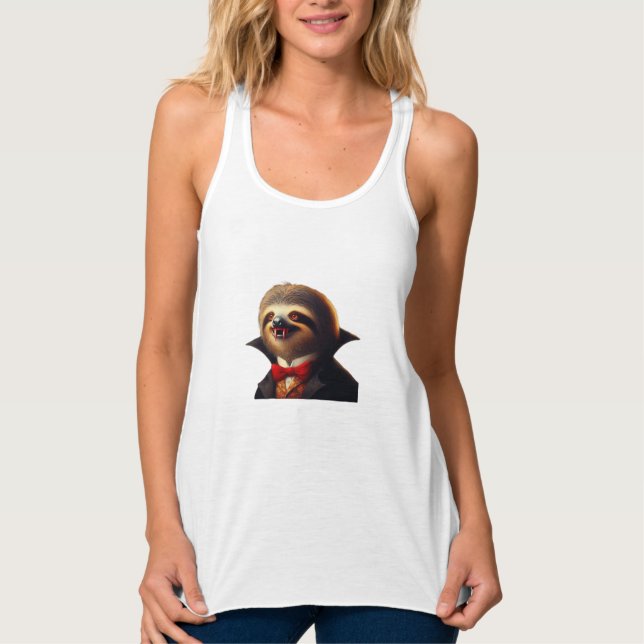 Sloth Vampire Classic T-Shirt Linne Med Racerback (Framsida)