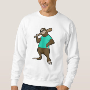 Sloth vid Baseball med Baseball fladdermus Lång Ärmad Tröja