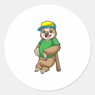 Sloth vid Baseball med Baseball fladdermus Runt Klistermärke