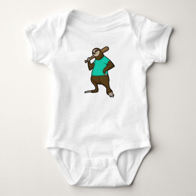 Sloth vid Baseball med Baseball fladdermus T Shirt (Framsida)
