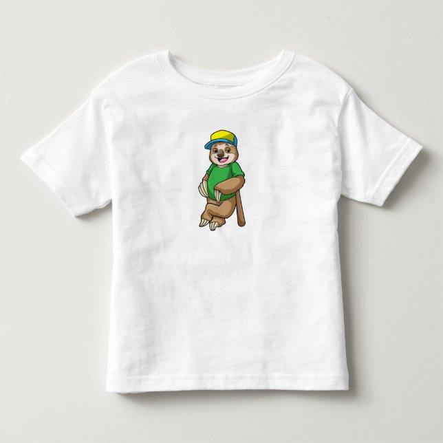 Sloth vid Baseball med Baseball fladdermus T Shirt (Framsida)