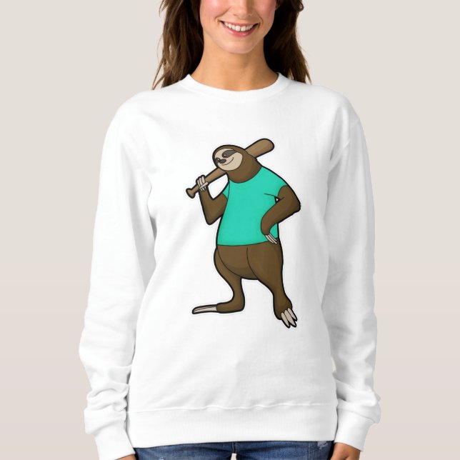 Sloth vid Baseball med Baseball fladdermus T Shirt (Framsida)
