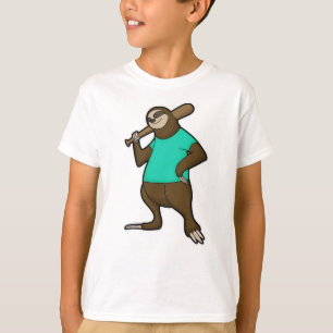 Sloth vid Baseball med Baseball fladdermus T Shirt