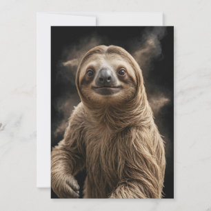 Sloth Vild Animal Elegant Dramatic Mist Porträtt Meddelande
