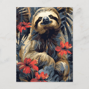 Sloth vintage vykort