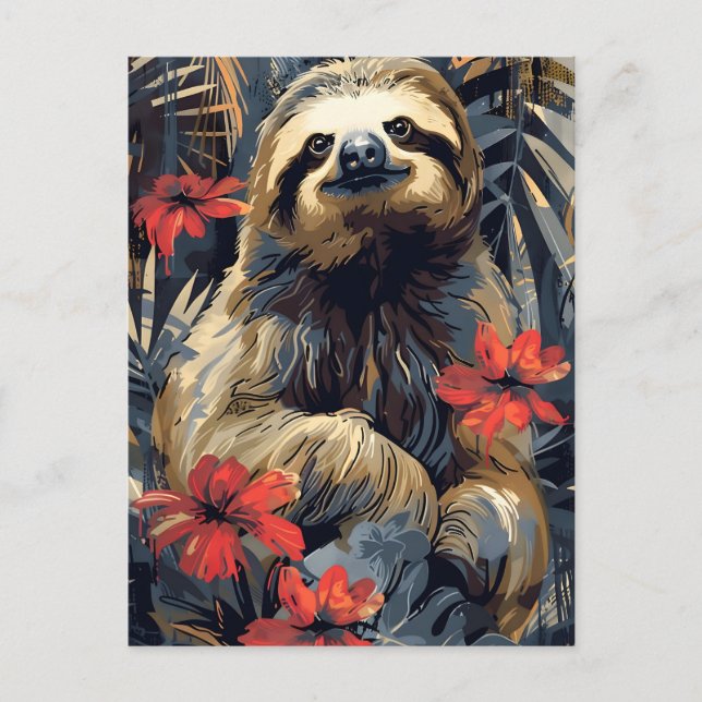 Sloth vintage vykort (Framsida)