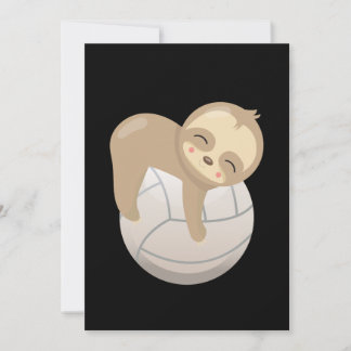 Sloth Volleyball Cute Animal Älskare Gift Long Sof Julkort