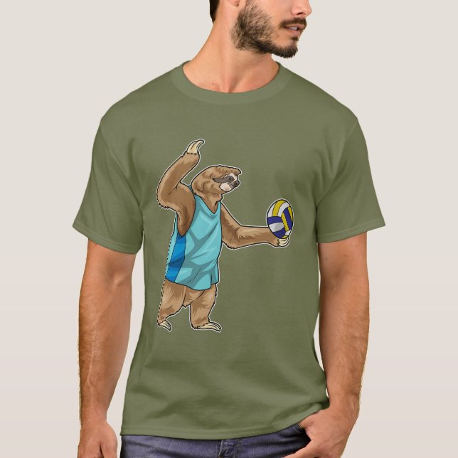 Sloth Volleyball-spelare Volleyball T Shirt (Framsida)