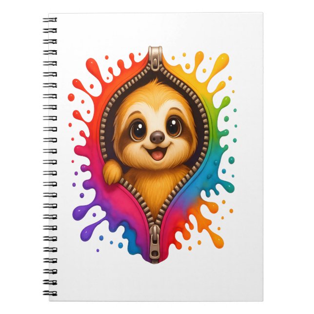Sloth Watercolor Anteckningsbok (Framsidan)