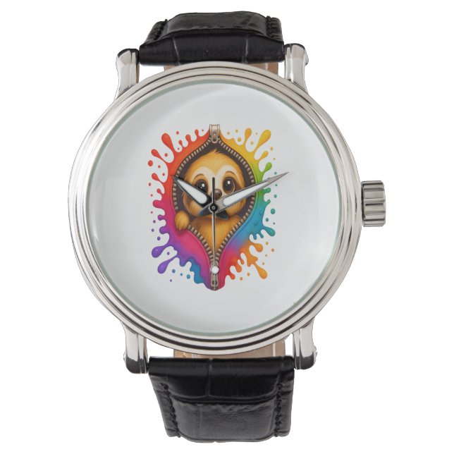 Sloth Watercolor Armbandsur (Framsida)