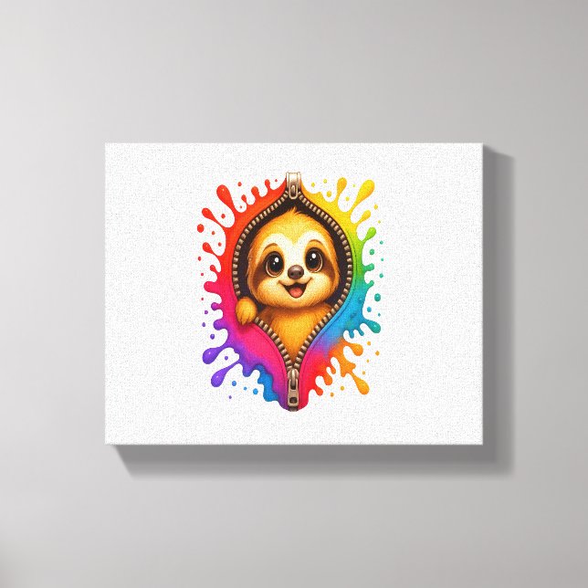 Sloth Watercolor Canvastryck (Framsida)