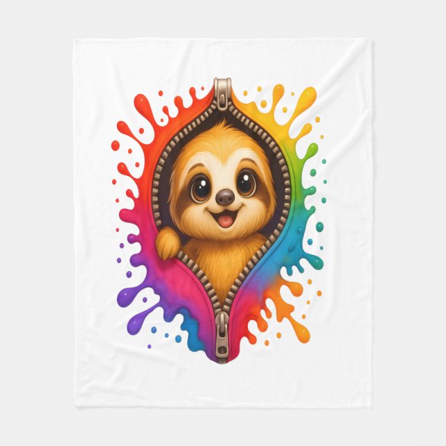 Sloth Watercolor Fleecefilt (Framsidan)